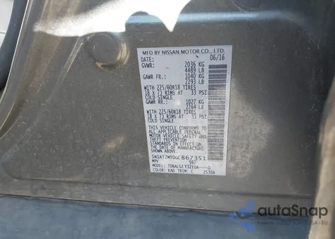 2016 Nissan Rogue Sl from USA, damaged, VIN 5N1AT2MT0GC867351